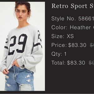 Gray Number 29 Distressed Sweatshirt